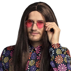 Lunettes Party Hippie Rose / Lunettes John Lennon Rose / Lunettes Hippie Rose / La Maison Du Déguisement