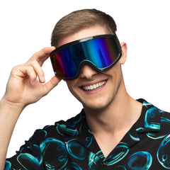 Lunettes Ski noir verres miroirs / Lunettes Ski party noir / Masque Ski Noir verres miroirs / La Maison du Déguisement