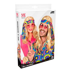 Perruque Hippie Blonde avec Bandeau / Perruque Blonde 70s Disco Fever avec Bandeau / La Maison Du Déguisement