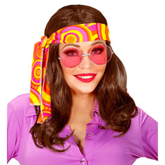 Perruque Hippie Châtain Adulte / Perruque Hippie Marron / Perruque 70s Disco Fever Avec Bandeau / La Maison Du Déguisement