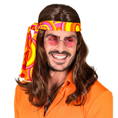 Perruque Hippie Châtain Adulte / Perruque Hippie Marron / Perruque 70s Disco Fever Avec Bandeau / La Maison Du Déguisement