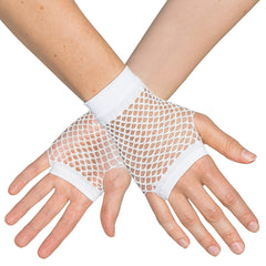 Mitaines En Résille blanc / Gants Résille Blanc / Gants En Maille Blanc / La Maison Du Déguisement