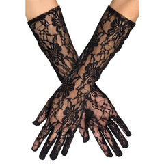 Gants Dentelles Longs Noir BM / Paire Gants Dentelle Milan / Gants Dentelles Halloween / La Maison Du Déguisement