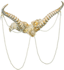 Serre tête Cornes Blanches / Coiffe Halloween à Cornes Blanches Ornée De Perles / Cornes Démons Blanc / La Maison Du Déguisement