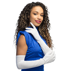 Gants longs Blanc / Gants Opéra Los Angeles Blanc / La Maison du Déguisement