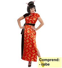 Déguisement Robe Chinoise Rouge / Costume Chinoise Femme Adulte / La Maison Du Déguisement