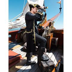 Chapeau Tricorne Royal Noir Galons Dorée / Chapeau Pirate Royal Fortune Or / La Maison Du Déguisement