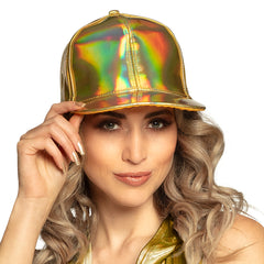 Casquette Holographique Or / Casquette Années 80 Métallique Doré / La Maison Du Déguisement