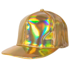 Casquette Holographique Or / Casquette Années 80 Métallique Doré / La Maison Du Déguisement