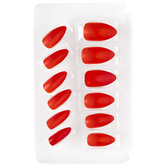 Ongles Rouges / Faux Ongles Rouges / Set 12 Ongles Rouges Auto Adhésifs / La Maison Du Déguisement