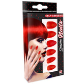 Ongles Rouges / Faux Ongles Rouges / Set 12 Ongles Rouges Auto Adhésifs / La Maison Du Déguisement