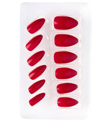 Ongles Bordeaux / Faux Ongles Bordeaux / Set 12 Ongles Bordeaux Auto Adhésifs / La Maison Du Déguisement