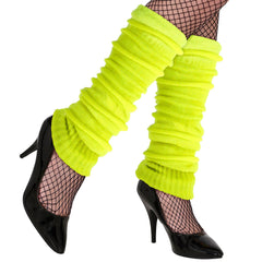 Guêtres Années 80 Jaune Disco / Jambières Jaune Fluo / La Maison Du Déguisement