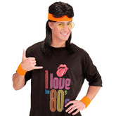 Set bandeau Orange Fluo / Kit Bandeau et Poignets en éponge Orange / Ensemble de 2 bracelets et bandeau / La Maison du Déguisement