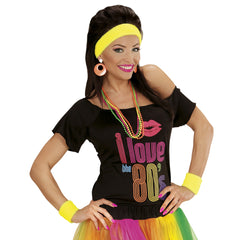 Set bandeau Orange fluo / Kit Bandeau et Poignets en éponge Orange / Ensemble de 2 bracelets et bandeau / La Maison du Déguisement