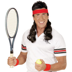 Bandeau Avec Cheveux Noir Mulet / Bandeau rouge avec cheveux Noir / La Maison Du Déguisement