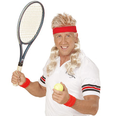 Bandeau Avec Cheveux Blonds Mulet / Bandeau Rouge avec cheveux Blonds / La Maison Du Déguisement