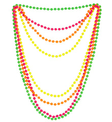 Colliers De Perles Années 80 Lot de 4 Coloris Fluo / 4 Colliers Perles Disco Fluo / La Maison Du Déguisement