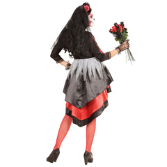 Déguisement Jour Des Morts Avec Voile à Fleurs Adulte / Costume Fiancée Zombie Mexicain Femme / La Maison Du Déguisement