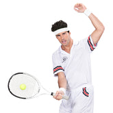 Set bandeau Blanc / Kit Bandeau et Poignets en éponge Blanc / Ensemble de 2 bracelets et bandeau / La Maison du Déguisement