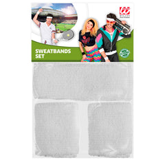Set bandeau Blanc / Kit Bandeau et Poignets en éponge Blanc / Ensemble de 2 bracelets et bandeau / La Maison du Déguisement