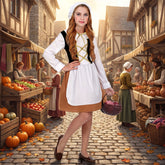 Déguisement de Servante Médiévale Enfant / Costume Robe Moyen Âge Fille du village / La Maison Du Déguisement