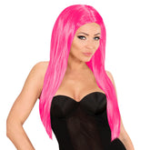 Perruque cheveux longs Rose / Perruque Glamour Rose / La Maison Du Déguisement