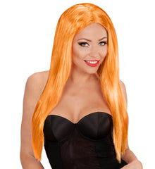 Perruque cheveux longs Orange / Perruque Glamour Orange / La Maison Du Déguisement