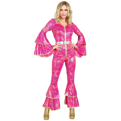 Déguisement Mode Années 70 Style Disco / Costume combinaison Disco Abba Rose / La Maison Du Déguisement