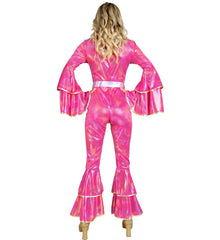 Déguisement Mode Années 70 Style Disco / Costume combinaison Disco Abba Rose / La Maison Du Déguisement