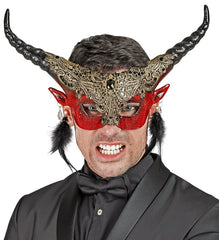 Masque Théâtre Diable Rouge / Loup Cornes Rouge Halloween / Masque Démon avec Cornes Rouge / La Maison Du Déguisement
