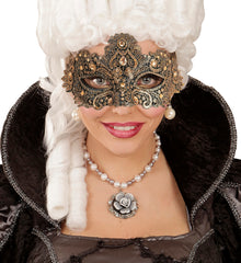 Masque Théâtre Bronze / Loup Vénitien Dentelle Bronze / Masque Dentelle Bronze / La Maison Du Déguisement