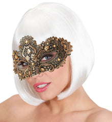Masque Théâtre Bronze / Loup Vénitien Dentelle Bronze / Masque Dentelle Bronze / La Maison Du Déguisement