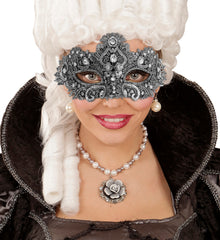 Masque Théâtre Argent / Loup Vénitien Dentelle Argent / Masque Dentelle Argent / La Maison Du Déguisement