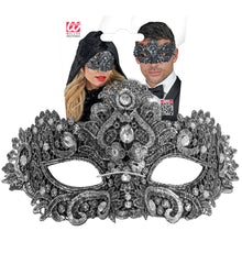 Masque Théâtre Argent / Loup Vénitien Dentelle Argent / Masque Dentelle Argent / La Maison Du Déguisement