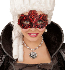 Masque Théâtre Rouge / Loup Vénitien Dentelle Rouge / Masque Dentelle Rouge / La Maison Du Déguisement