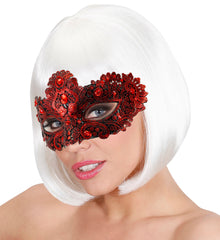 Masque Théâtre Rouge / Loup Vénitien Dentelle Rouge / Masque Dentelle Rouge / La Maison Du Déguisement