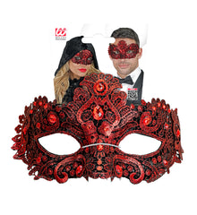 Masque Théâtre Rouge / Loup Vénitien Dentelle Rouge / Masque Dentelle Rouge / La Maison Du Déguisement