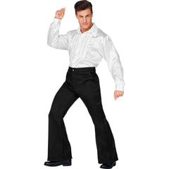 Pantalon Pattes d’éléphant Noir / Pantalon Disco Année 70 / 80s Groovy Style Noir / La Maison Du Déguisement