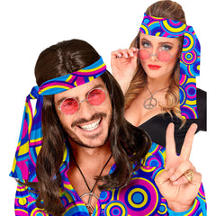 Bandeau Hippie Bleu / Bandeau Disco Bleu / Bandeau The 70s Groovy Style / La Maison Du Déguisement