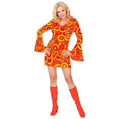 Déguisement Robe Disco Groovy 70s Orange / Costume Robe Bulles Psyché Orange / Robe Disco Orange / La Maison Du Déguisement