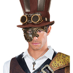 Masque Steampunk Doré / Loup Steampunk Or / Demi Masque Steampunk Cuivre / La Maison Du Déguisement