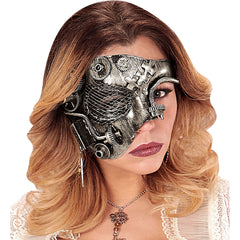 Masque Steampunk Argent / Loup Steampunk Argent / Demi Masque Steampunk Cuivre / La Maison Du Déguisement