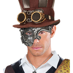 Masque Steampunk Argent / Loup Steampunk Argent / Demi Masque Steampunk Cuivre / La Maison Du Déguisement