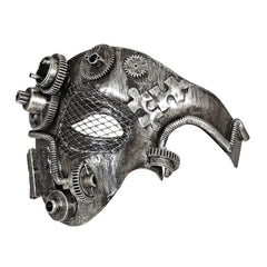 Masque Steampunk Argent / Loup Steampunk Argent / Demi Masque Steampunk Cuivre / La Maison Du Déguisement