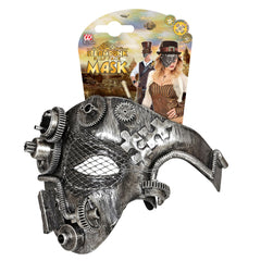 Masque Steampunk Argent / Loup Steampunk Argent / Demi Masque Steampunk Cuivre / La Maison Du Déguisement