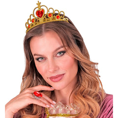 Diadème princesse avec pierre Rouge Or / Couronne princesse avec Rouge Dorée / La Maison du Déguisement