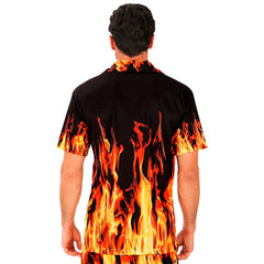 Chemise Flammes Adultes / Chemise Fête D'été / Chemise Diable Imprimée De Flammes / La Maison Du Déguisement