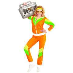 Déguisement Survêtement Années 80s Orange Fluo Femme / Costume Jogging année 80 Orange Fluo Femme / La Maison Du Déguisement
