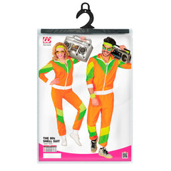 Déguisement Survêtement Années 80s Orange Fluo Homme / Costume Jogging année 80 orange fluo Homme / La Maison Du Déguisement